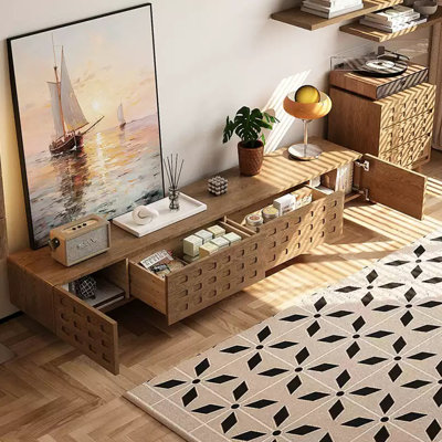 Modern simple solid wood TV cabinet