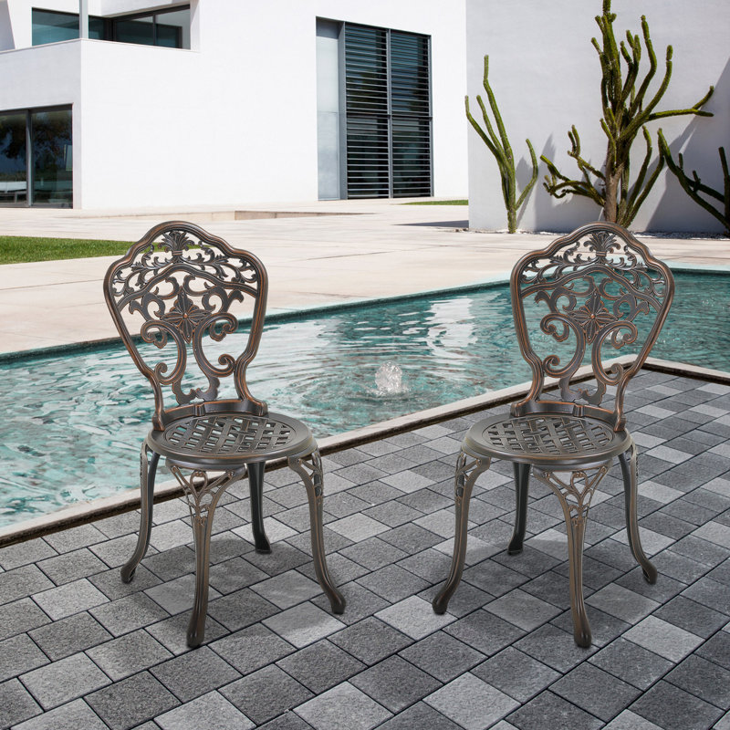 Chaise d'appoint d'extérieur en métal Bartlum