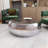 Silver Aluminum Metal Living Room Coffee Table with Hammered Design, 42" x 42" x 14"-920461479