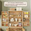 Armoire de rangement de 72 po pour garde-manger moderne cannelée de 72 po (chêne) - 6 tablettes et 8 cadres de porte pour la cuisine / salle à manger-1363005293