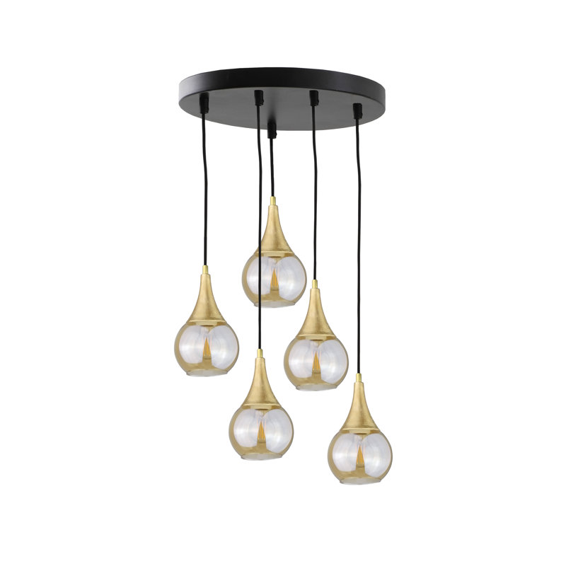 Creekmore 5 - Light Cluster Pendant, Black/Gold, Grey