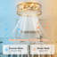 Modern 50cm Gold Reversible Caged Ceiling Fan with Light Kit and Remote Control