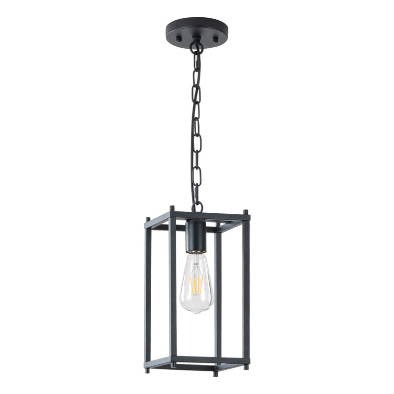 Luminaire suspendu 1 lumière avec cage réglable, Black