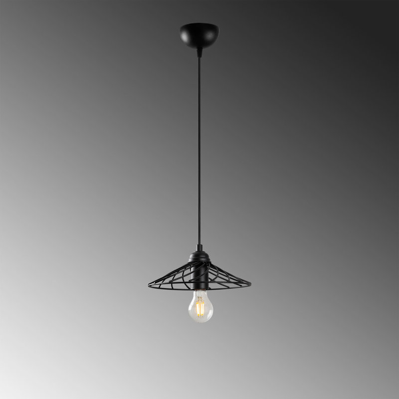 Elegant Black Metal Chandelier, 25 x 25 x 42.5 inches | 1 x E27 Socket (Max 40W) | Durable Metal Body & Cap, IP20 Rated | Perfect for Dining Room, Living Room, and Entryways | Modern Design & Stylish Illumination
