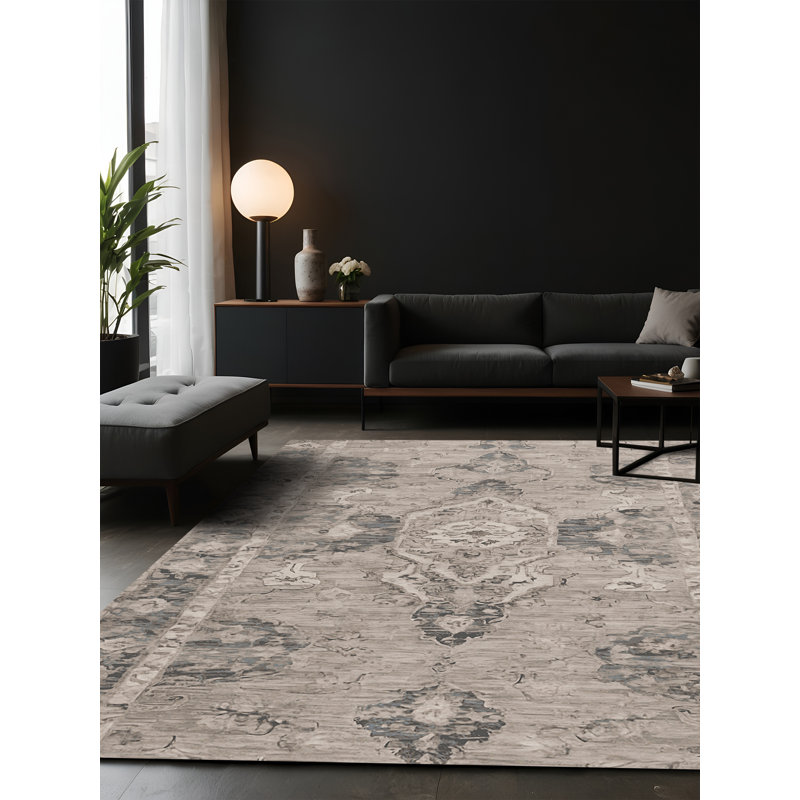 Silky Soft Plush Gray Area Rug, Square 6'