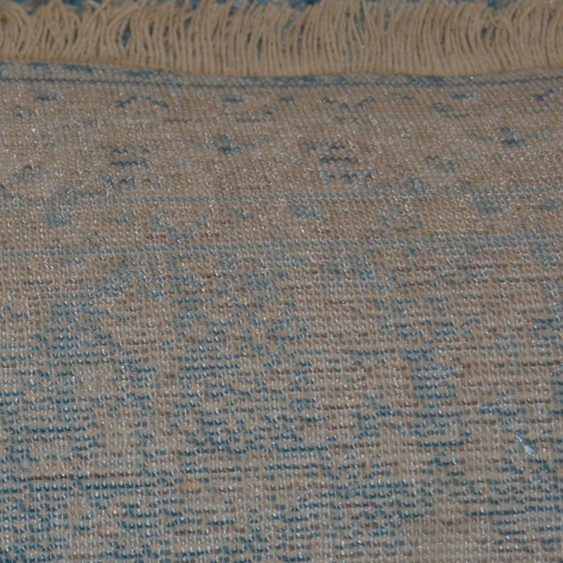 TAPIS EN POLYESTER MACHINE - 2 pi x 3 pi 10 po, de forme rectangulaire, de couleur bleue, de style oriental traditionnel classique, de tapis à poils courts faits à la machine pour le salon, la chambre à coucher