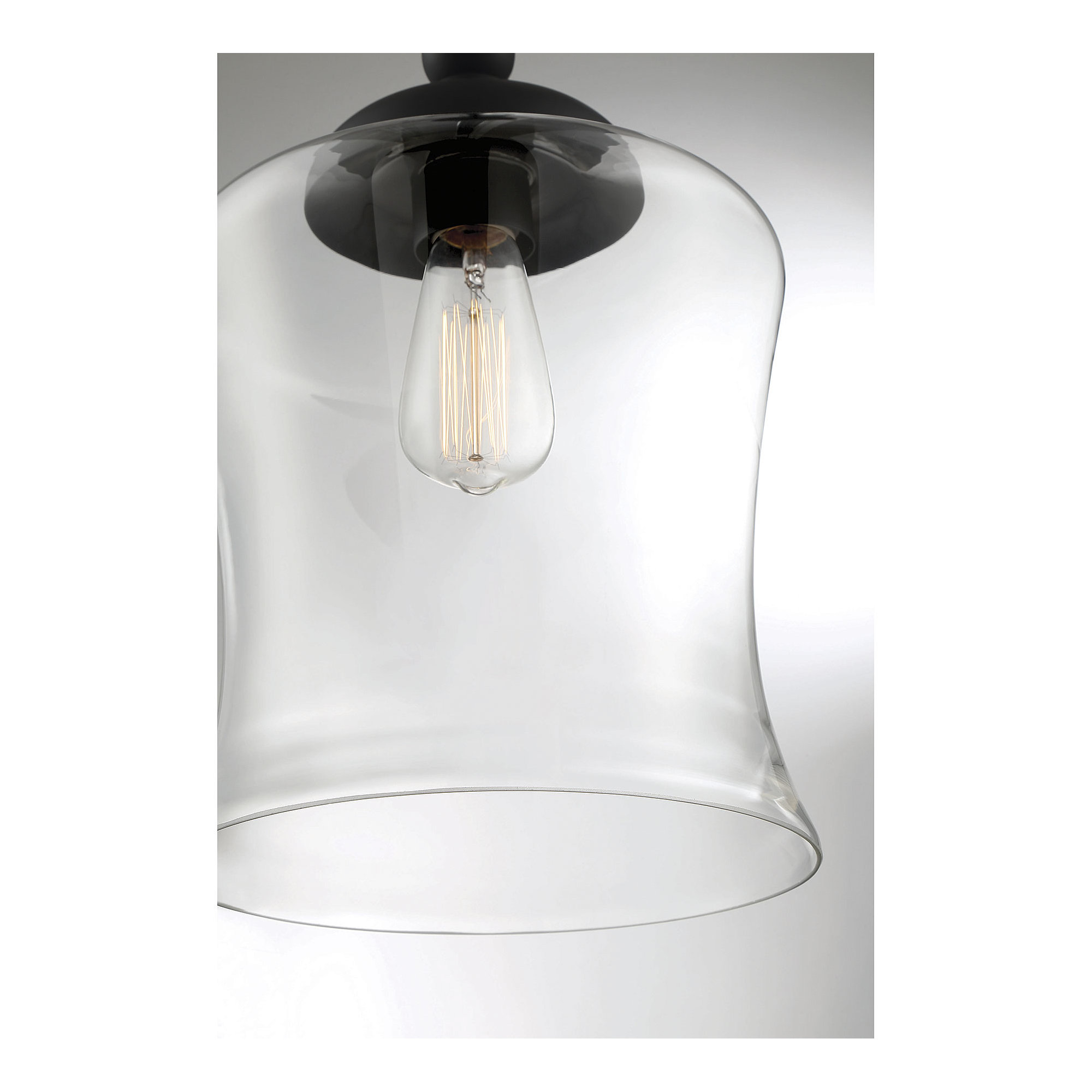 Pinedale Single Light Glass Dimmable Pendant, Matte Black
