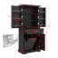 Armoire de rangement autoportante avec tablette réglable et panier à linge-215357214