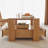 Burlywood Solid Wood Rectangular Coffee Table-848996291