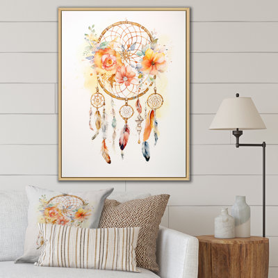 «Yellow Boho Dreamcatcher», reproduction d'art sur toile