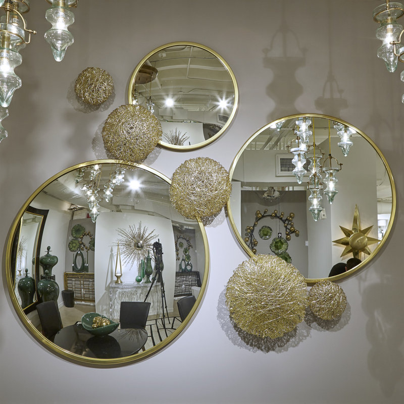 Hoop Convex Mirror, 42" H x 42" W, Nickel