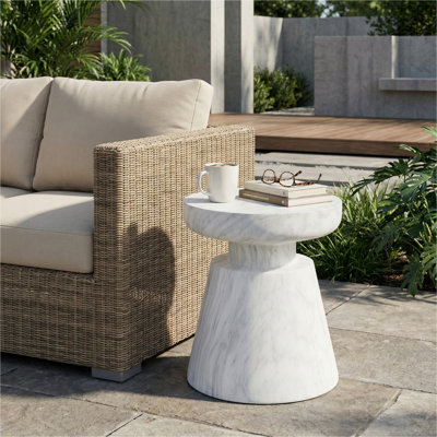 Table d'appoint d'extérieur en travertin Ponti