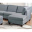 Canapé modulaire 9 pièces gris avec tissu en lin, repose-pieds et dossier confortable