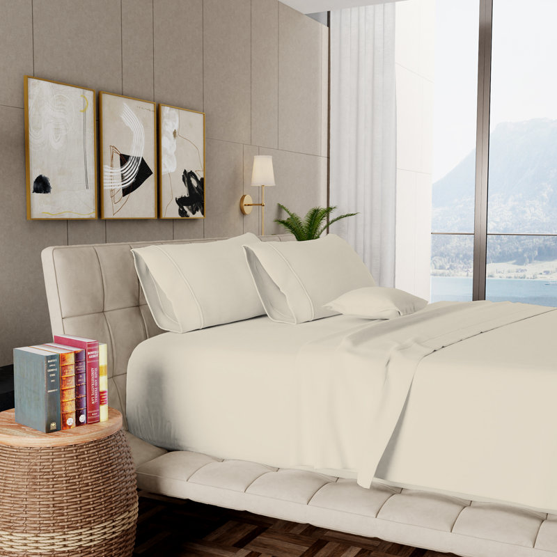 Twin Fresh Ivory Supima Cotton Deep Pocket Sheet Set