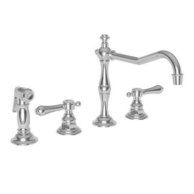 Chesterfield Collection 973/26 1.8 GPM Deck Mounted Widespread Two Handles Kitchen Faucet with Sidespray in Polished Chrome -  Newport Brass