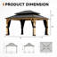 Pavillon de jardin en bois massif 13 'x 11' Joyside