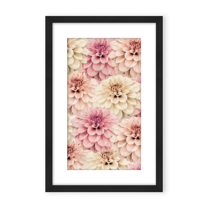 Nature Inspired Dahlia by  - Picture Frame Graphic Art on Paper, 24" H x 16" W x 1.125" D, Framed Matted Print, Beige