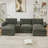 U Shaped Modular Sectional Sofa With Storage Console & Wireless Charging-1396069898