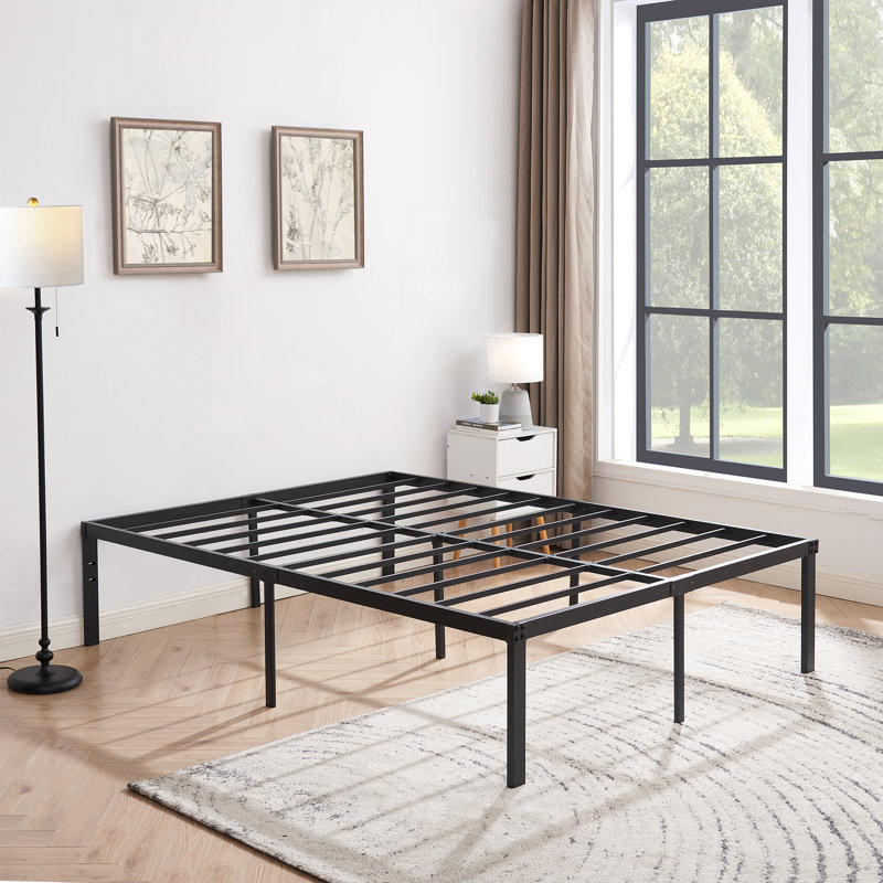 Blinni 18 Inch Full Size Metal Platform Bed Frame, Mattress Foundation with Steel Slat Support, No Box Spring Needed, Strong Bearing Capacity, Under Bed Storage