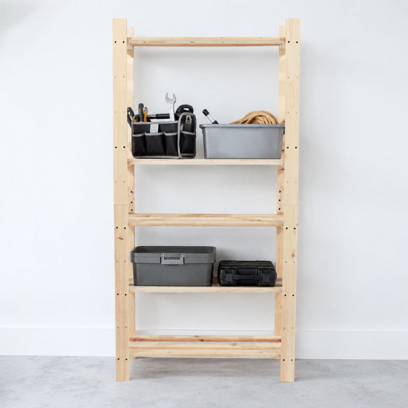 5-Shelf Utility Rack Storage Unit, Bookcase, Pre-Sanded, 150cm. H x  60cm. W x 27cm. D