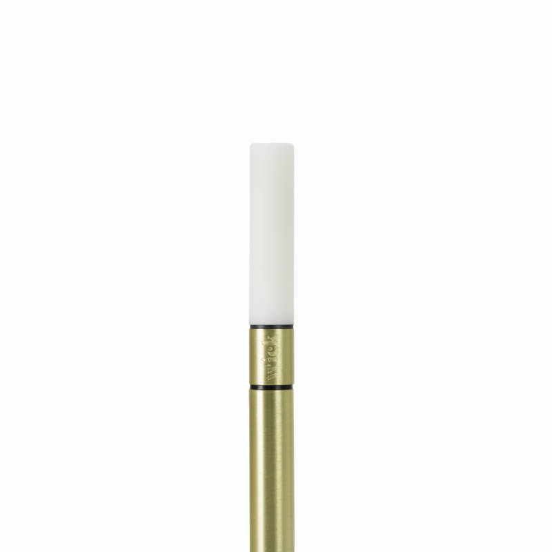 Candle-Inspired Portable Rechargeable Lamp - Wick, Brass, 10.2" H x 4.7" W x 4.7" D