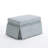 Upholstered Blue Striped Skirted Rectangular Storage Ottoman with Lift-Top-1168336248