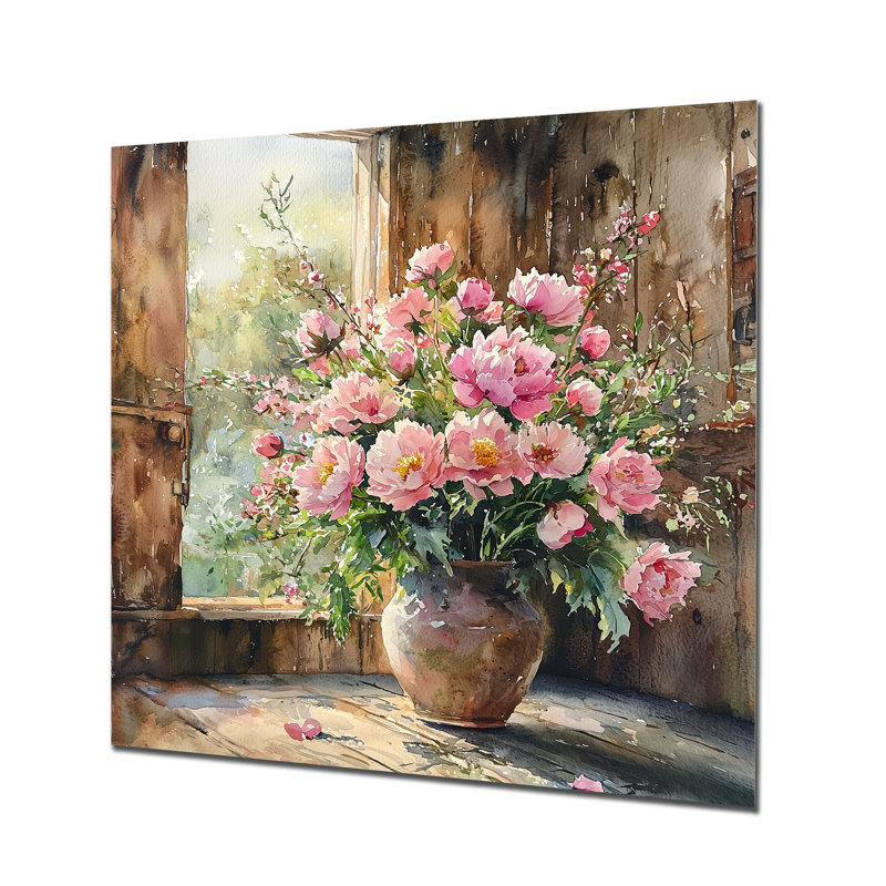 Assortiment de bouquets de fleurs d'été à la grange I - Assortiment de bouquets d'art mural en métal, H 16 po x l 16 po