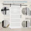 Soft Closing Included - 84"Height 5-Lites Glass Sliding Barn Doors with Installation Hardware Kit-104234751