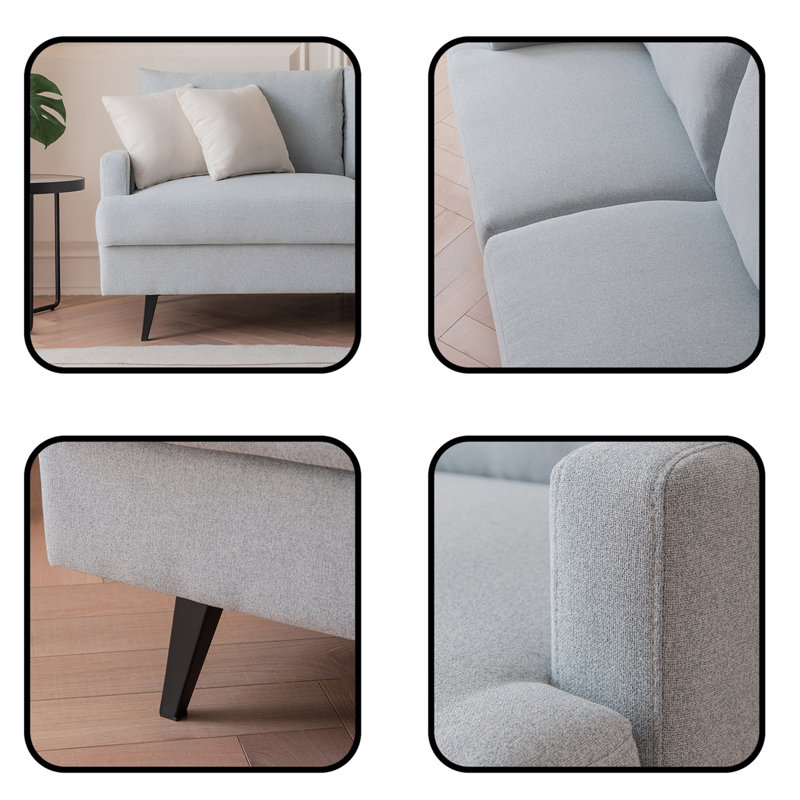 Naely Upholstered 63.8'' Loveseat, Gray