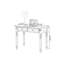 Bureau rectangulaire blanc en bois massif avec 2 tiroirs-1230762217-1230762219
