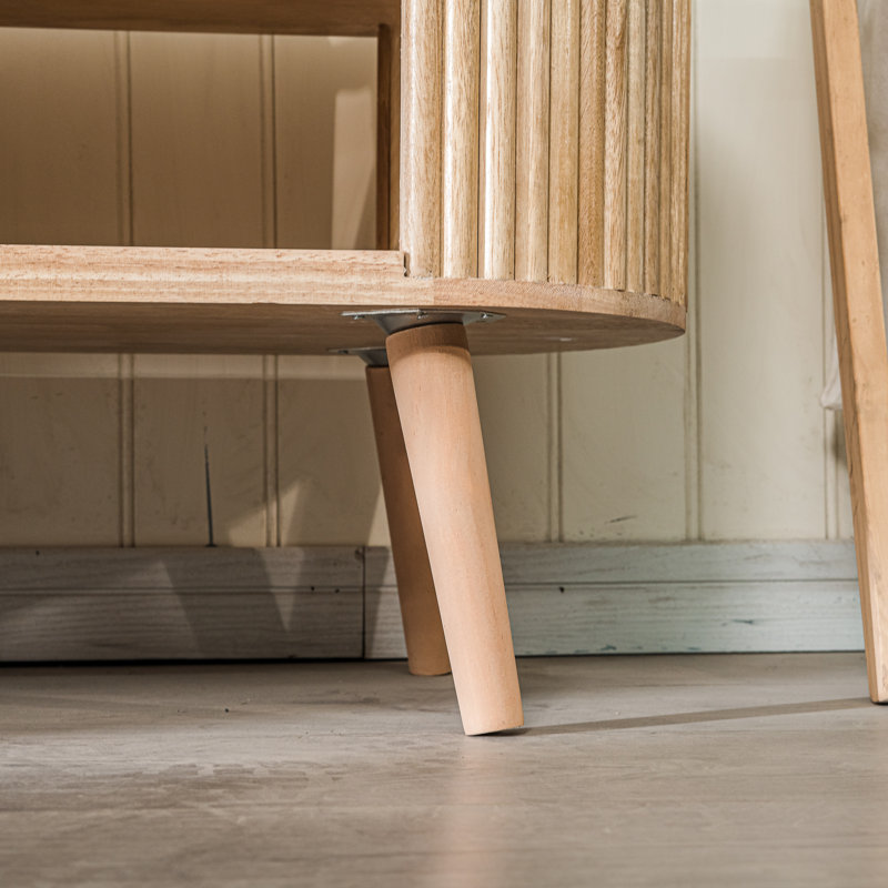 Banc de rangement en velours et bois Dowdell