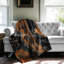 Marbre noir avec veines orange - couverture Sherpa de qualité supérieure 1 pièce-101596383