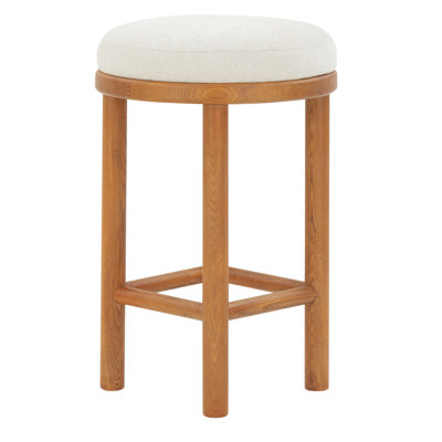 Miran Ramos Round Wood Counter Stool