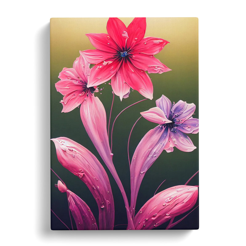 Unreal Flowers - Wall Art, Wrapped Canvas, 50cm H x 35cm W, No Matte