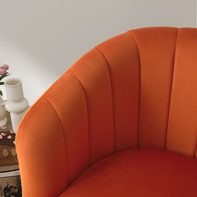 Fauteuil demi-tonneau de 29 po Romriell, Microfibre orange