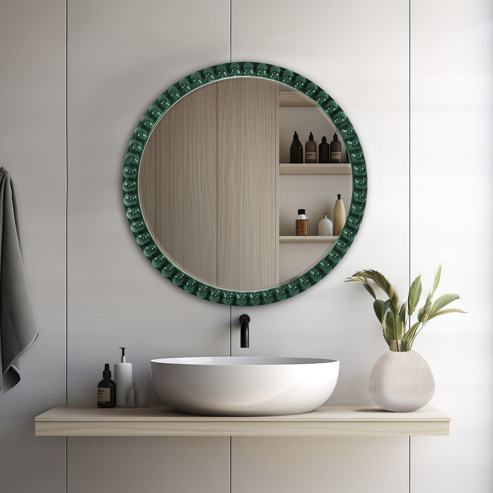 Darlene 30" Mirror, Hunter Green