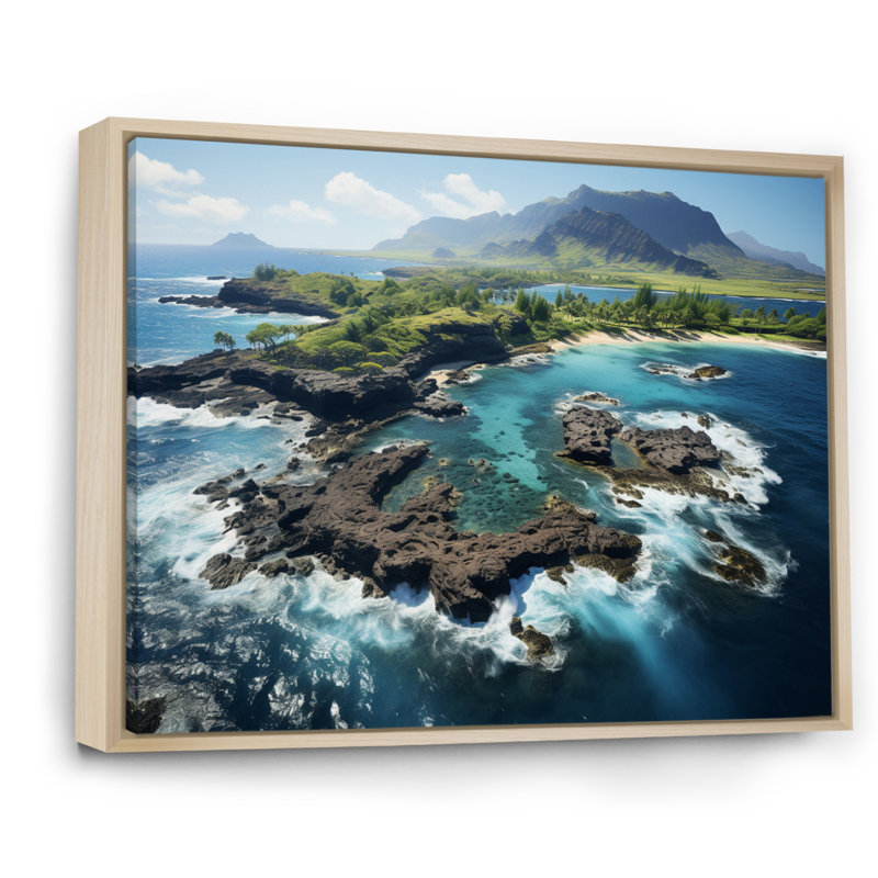 Broomall " Hawaii Tropical Escape I ", H 12 po x l 20 po, Cadre naturel flottant