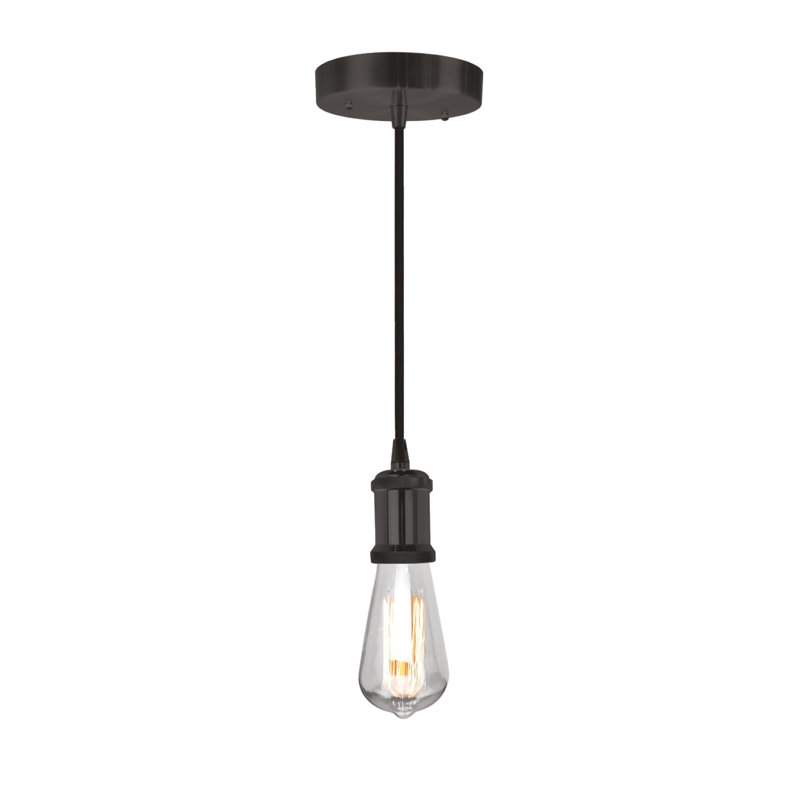 Luminaire suspendu 1 lumière à une ampoule Giulio, Noir