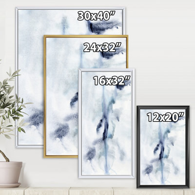 «Abstract of Dark Blue Clouds V», peinture sur toile à cadre flottant