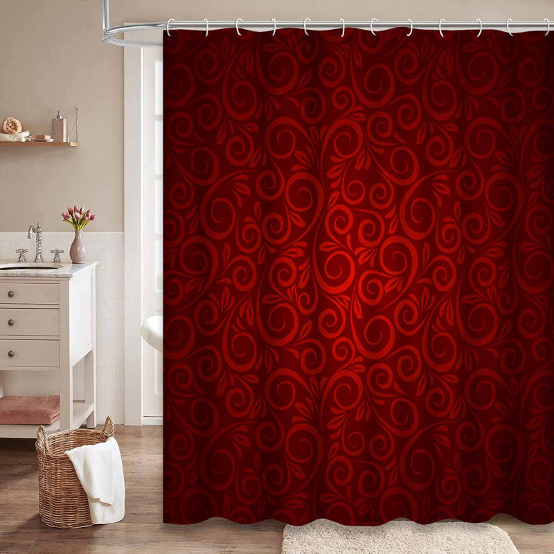 Rideau de douche imperméable à motif floral avec 12 crochets, L 72 po x l 84 po