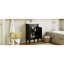 Meuble-lavabo de 18 po - Design rétro noir, construction, rangement organisé, lavabo en céramique avec trou de déversement, idéal pour les petites salles de bain-1780144310