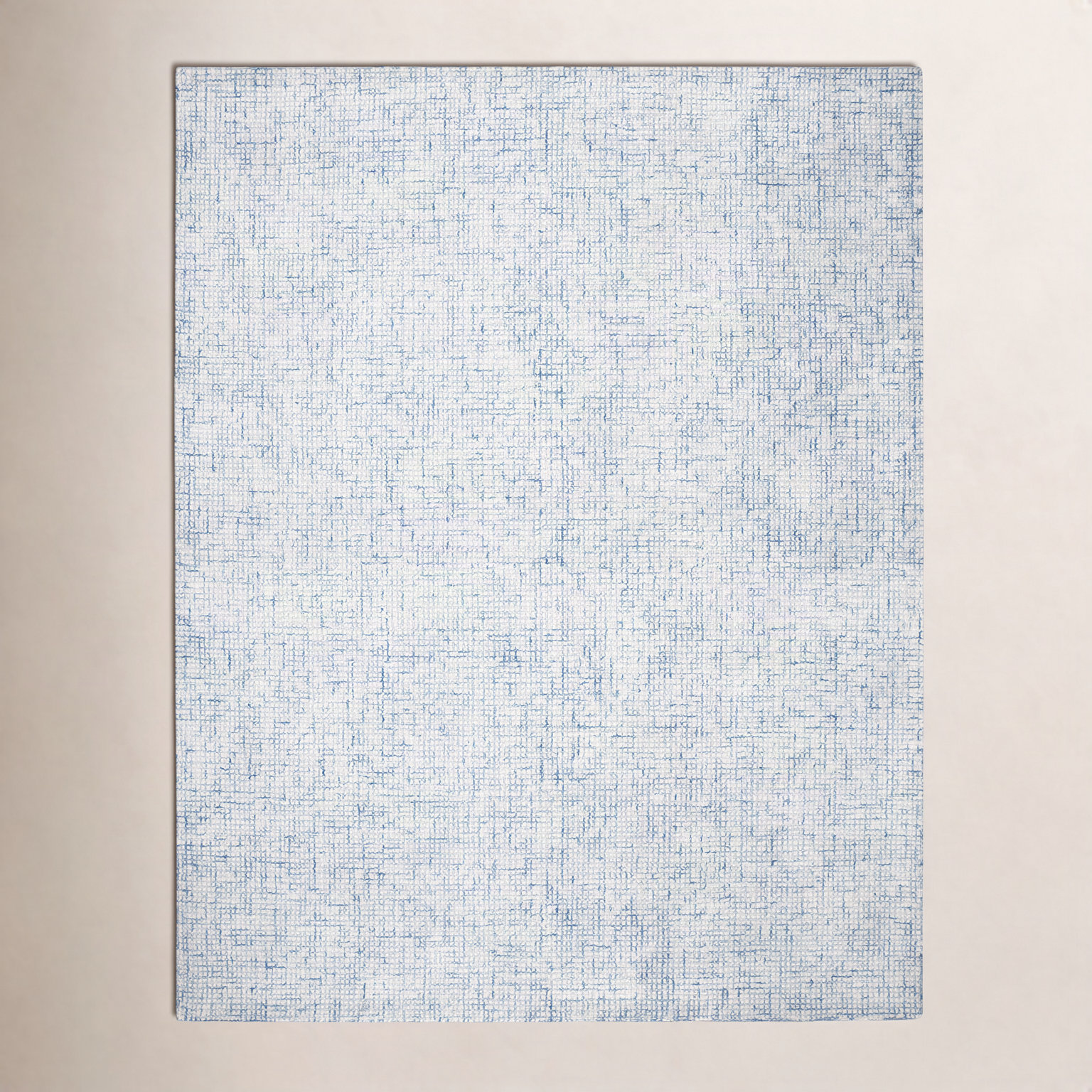 Rowe Ivory Blue Hand-Tufted Striped Rug, Rectangle 9' x 12'