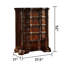 Chambre traditionnelle 5 pièces (taille Queen) en noyer foncé : tête de lit capitonnée, commode à 9 tiroirs, 3 tables de chevet, commode avec miroir intégré et plateau en marbre.