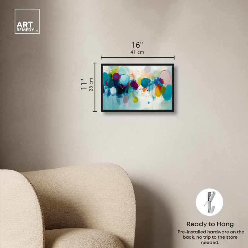 Art, art floral sur toile, H 11 po x l 16 po, Cadre flottant noir