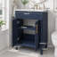 Meuble-lavabo avec tablette réglable et lavabo demi-lune