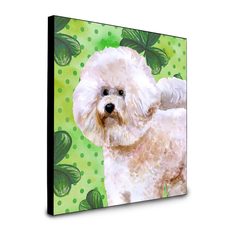 Panneau mural d’art Ibiza, Beige bichon frisé