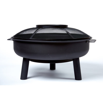 Damalis Round Steel Smokeless Fire Pit with Lid