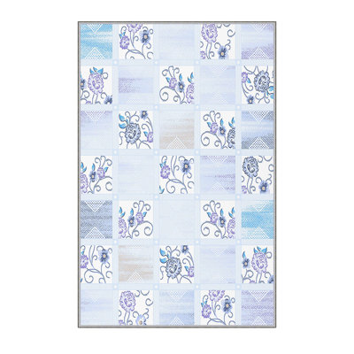 Tapis bleu en polyester Borumlue