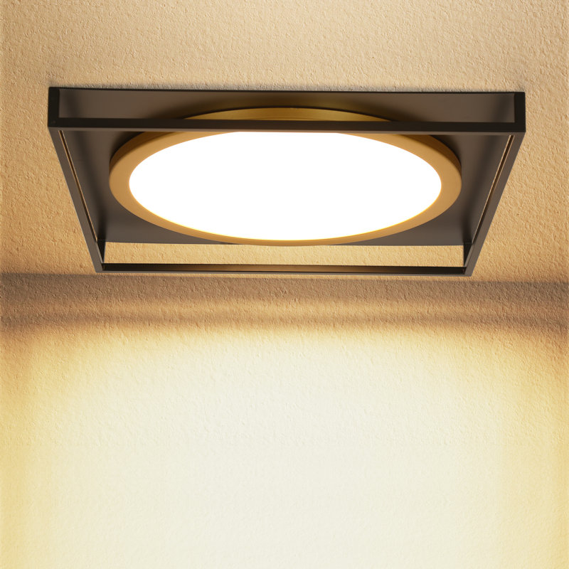 1 plafonnier encastré à DEL 5CCT 17,1 pouces 36 W à intensité variable, noir et or (paquet de 1)
