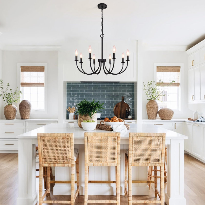 Krustina 8 - Light Dimmable Classic / Traditional Chandelier, Sand Black